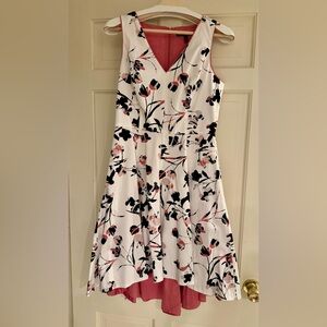 White House Black Market floral hi-lo hem cocktail dress, Size 6.